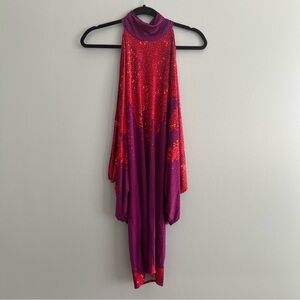 Mara Hoffman Silk Red and Purple Mini Dress